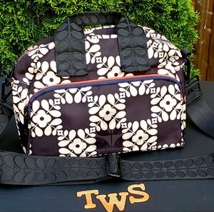 Orla Kiely Black and Cream Crossbody Bag